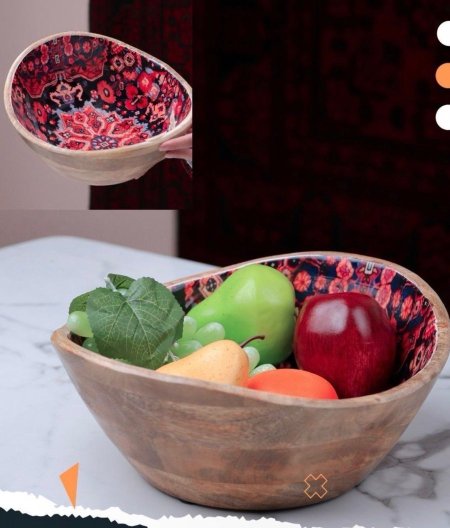 وعاء خشبي أفغاني مميز