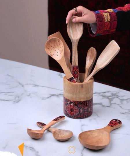 طقم مغارف خشبي افغاني