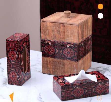 سلة مهملات مع بكيت محارم طقم افغاني