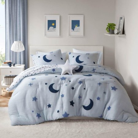 طقم غطاء تخت ميكروفيبر 5قطع  LUNARA BLUE TWIN 180×230 - 11105092