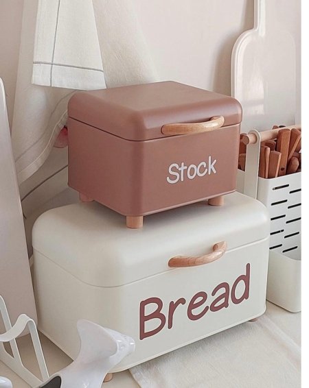 طقم قطعتين معدن حافظة خبز Stock & Bread