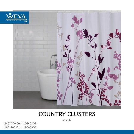 - 19660303ستارة حمام طبقة COUNTRY CLUSTERS PURPLE SHOWER 180×200