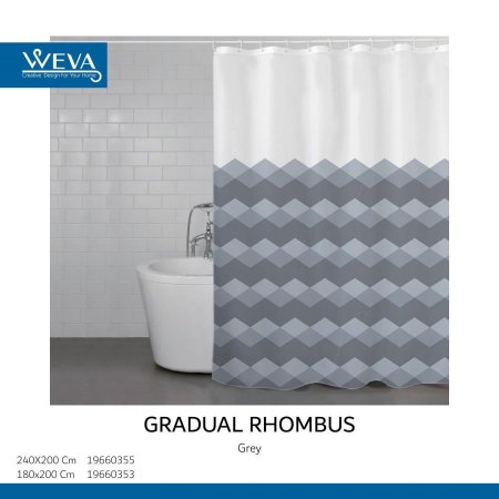 ستارة حمام طبقة GRADUAL RHOMBUS GREY SHOWER 180×200 - 19660353