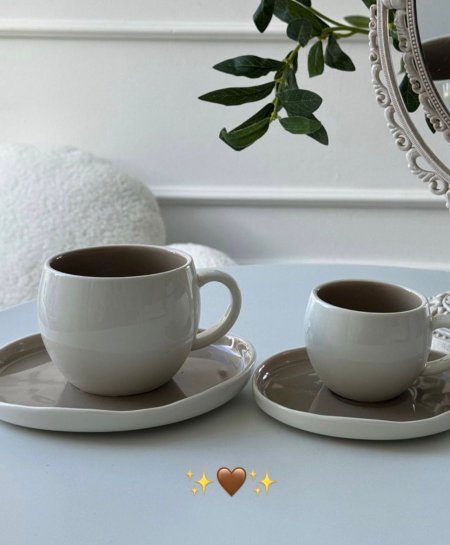 طقم فناجين قهوة وشاي بورسلان عدد 6