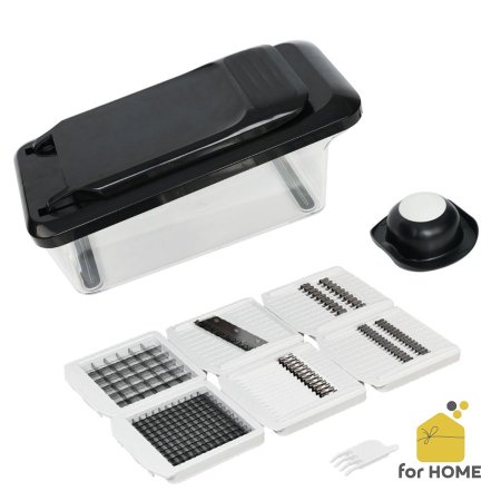 قطاعة مكبس خضار متعددة +6 سكاكين/شفرات تقطيع