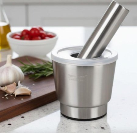 مدق ثوم ستانلس 304 مع غطا اكريلك