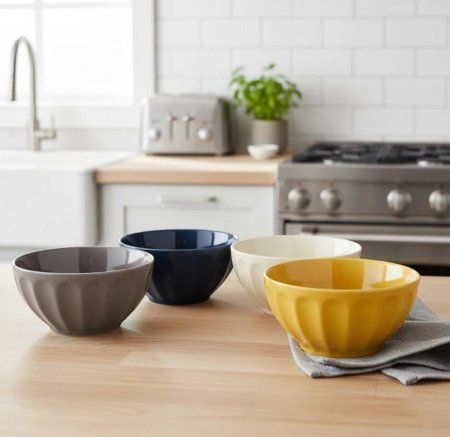 طقم زبادي ملون 4 قطع حجم كبير