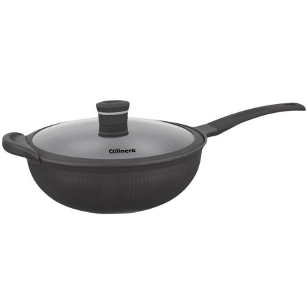 مقلى ووك عميق 32سم - مع غطاة ويد سيليكون WOK