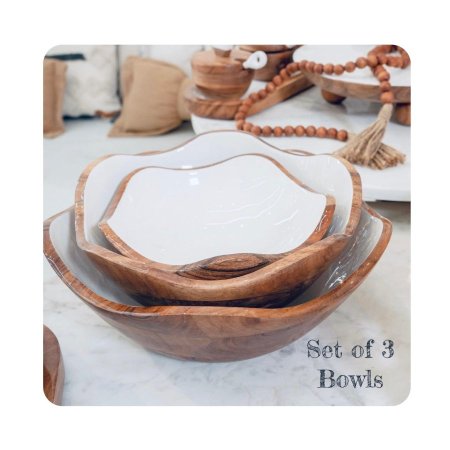 طقم جاط فواكه خشب مكون من 3 احجام